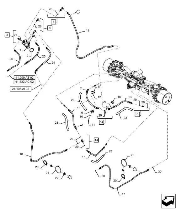 445304A2 - Гидроблок колонки рулевой 4/4,75 кл. мост перед. TGT8./Mg.